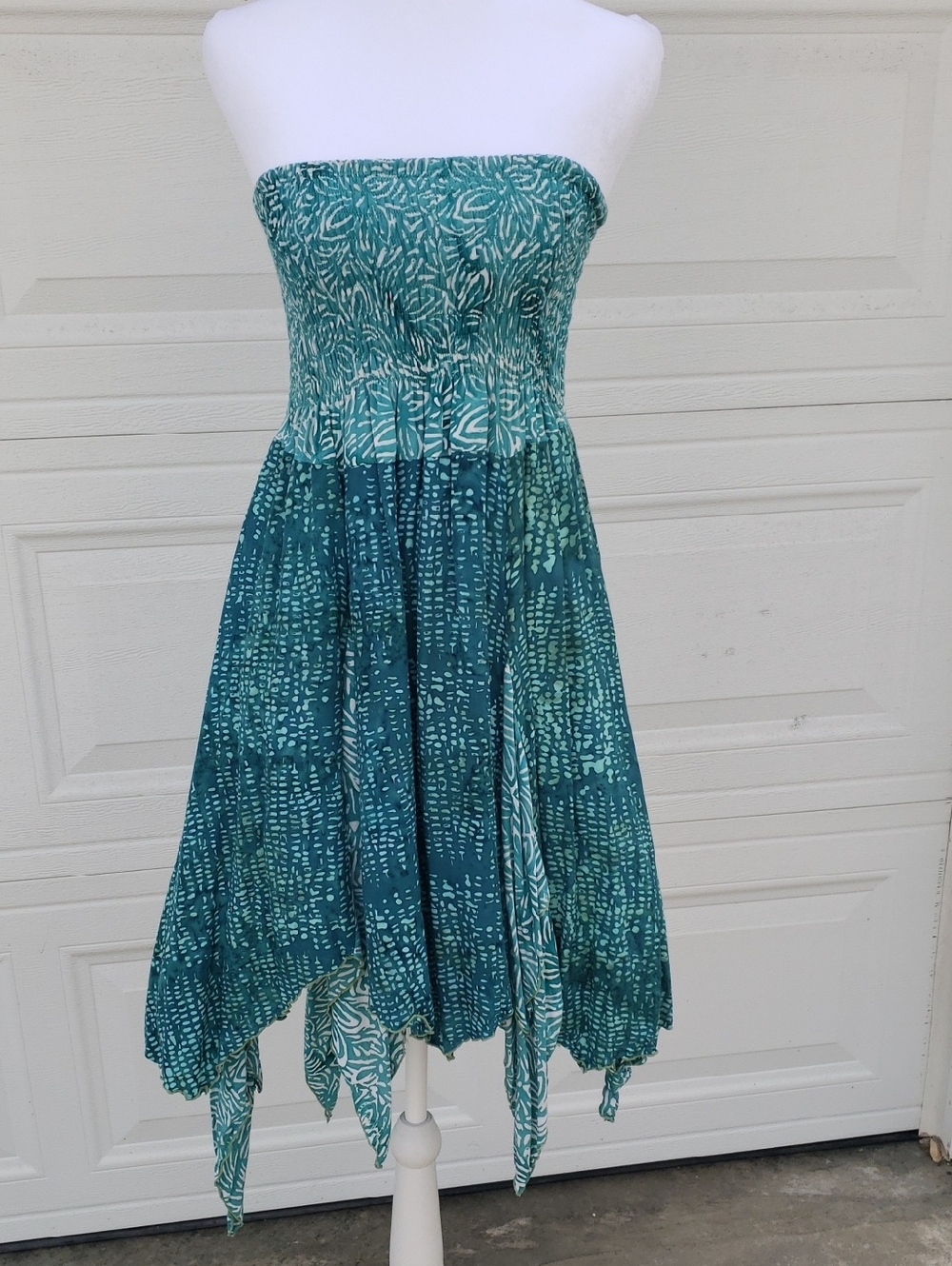 Purple Lotus Tie Dye Asymmetrical Strapless Midi Dress One Size Fairy Festival